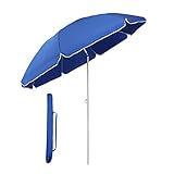 Sekey 160 cm Sonnenschirm Strand mit Schutzhülle für Balkon Garten & Terrasse Neigungswinkel und...