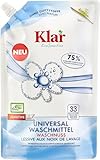 Klar eco Sensitive Universalwaschmittel Waschnuss Nachfüllbeutel 2x1,5l, ohne Duft, 33...