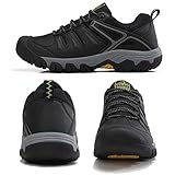 ASTERO Sneaker Herren Leicht Wanderschuhe Schwarz 43