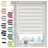 Doppelrollo Klemmfix ohne Bohren 70cm x 130cm Weiß Duo Rollo Klemmrollo Sonnenschutzrollo...