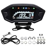 Geloo 12000 U/min Motorrad Tachometer mit Halterung, Universal Hintergrundbeleuchtung Motorrad...