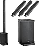 McGrey E-208LA Aktiv Line Array Säulenanlage - Schlanke Linienstrahler - PA Anlage - 100 Watt - 8'...