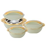 Pinnacle Thermoschüssel mit Deckel 3tlg. Set 3/2/1 Liter - Edelstahl - Warmhaltbehälter Essen,...