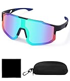 FAOKZE Schnelle Brille Rave, Verspiegelt Sportbrille, Radbrille,Polarisierte Sport-Sonnenbrille für...