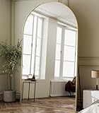 HARRITPURE Ganzkörperspiegel 200x89 cm, Gewölbter Standspiegel mit Aluminiumrahmen,...