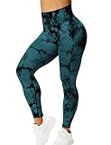 ZAAYO Sport Leggings f¨¹r Damen Tie Dye Scrunch Butt Booty Slim Fit Seamless Yoga Pants Fitness...