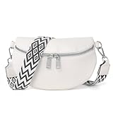 TANTOMI Umhängetasche Damen PU Leder, Crossbody Bag Mit Breitem Gurt, Bauchtasche Stylisch,...
