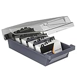 Uniclife Visitenkartenhalter für den Schreibtisch, große Visitenkartenbox aus Kunststoff mit...