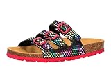 Lico Mädchen Bioline Starline Hausschuh, schwarz/bunt, 35 EU