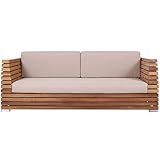 Teako Design Outdoor Sofa Picardie 3-Sitzer Teak Massivholz, Exklusive Loungemöbel für den Garten,...