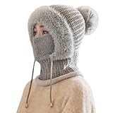 unilarinna Sturmhaube Mütze Damen 2026 Winter Neu Skimaske Balaclava Maske Strickmütze Wollmütze...