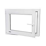 Fenster - Kunststofffenster Weiss BxH 1000x800 mm - Garagenfenster/Gartenhausfenster/Kellerfenster...