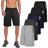 AKKQHH 5er-Pack Sporthose Herren Kurz Laufhose Kurze Hose mit Tasche Laufshorts Atmungsaktiv Schnell...
