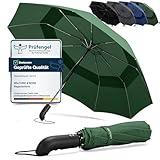 Regenschirm Taschenschirm Sturmfest + Auf-Zu Automatik & Schirm-Tasche, Schwarz | Herren Damen...