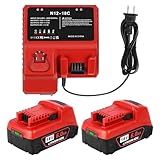 2 Pack Ersatzakkus für Milwaukee M18 und Ladegerät Kit Kompatibel mit Milwaukee 18V Wireless...