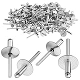 TXXATX 4,8x12 mm Blindnieten mit Großem Flansch 120 Stück Kuppelkopf Popnieten Silber Blindnieten...