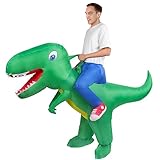 AOOWU Dino Kostüm, 3PCS Dinosaurier Aufblasbares Kostüm,Erwachsene Dinosaurier Kostüm Lustige...