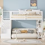 Luxeza Hochbett 90 x 200, Hochzaun-Sicherheitsdesign mit Kleiderschrank, Regalen und Stauraum mit...