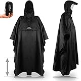 Outdoro Regenponcho - Einstellbare Länge - Mit Reißverschluss und Sichtfenster - Poncho Unisex...