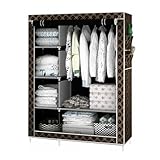 Youyijia Kleiderschrank Stoffschrank 170x105x45cm Faltschrank mit Kleiderstange und Ablagen...