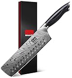 SHAN ZU Küchenmesser aus Pulverstahl, 18 cm Japanisches Nakiri-Messer, Kohlenstoffreicher 63...