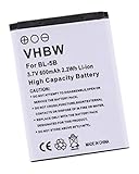 vhbw Akku kompatibel mit Alcatel OneTouch/OT S680 Handy Smartphone Telefon (600mAh, 3,7V, Li-Ion)