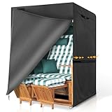 GARPROVM Strandkorb Schutzhülle Winterfest, Strandkorbhülle Wasserdicht 135x105x175/140cm...