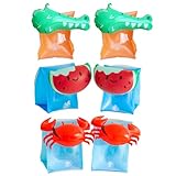 6PCS Aufblasbare Schwimmen Armbinde, Schwimmflügel Kinder,Cartoon Schwimmhilfe,Aufblasbare...