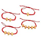 Holibanna 4 Stück Sternzeichen Hase Armband Feng-shui-armband Figur Ratte Sternzeichen Armband Rote...