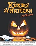 Kürbis schnitzen: Halloween Malerei Schablonen und Kürbis Dekoration für Kinder | Halloween Deko...