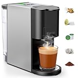 Gidgimo 5 in 1 Kapsel Kaffeemaschine für NES/DG/K-CUP/ESE(44mm)/Gemahlener Kaffee, 1450W 19 bars...