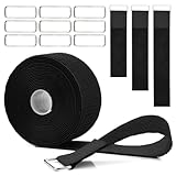 BATINO 5 cm x 5 m, robuste Klettbänder mit 20 Metallschnallen, Haken- und Schlaufenriemen, freie...