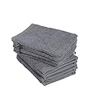 10er Pack Waschhandschuhe, Waschlappen Größe 15x21 cm in Anthrazit 100% Baumwolle