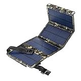 Wresetly Faltbares Solarpanel Solarzelle mit USB-Ausgang Solarladegerät für Camping Handy Geräte...