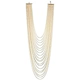 COOLSTEELANDBEYOND Gold Lange Statement Halskette Wasserfall Multi-Schichten Ball Kette Anhänger...