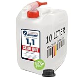 plasteo® 10 Liter Getränke- Wasserkanister Natur mit Hahn und Schraubdeckel | BPA Frei |...