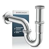 KIRCHHOFF Siphon Waschbecken PLUS, Siphon mit extra langem Abflussrohr und Tauchrohr, Universal...