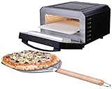 Cucina di Modena Pizza-Backstation: Elektrischer Pizzaofen mit Pizzastein, 400 °C, 1.700 W,...