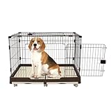 Hundekäfig Klappbar Hundetransportkäfig 99x62x75cm Tiertransportbox Kaffee Farbe