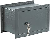 BURG-WÄCHTER Wandtresor mit Schlüssel, 10,6 l, 9,98 kg, Pure-Safe PSW 120 K, Anthrazit, Außen:...