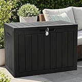 Olsen & Smith 170 Liter Verschließbare Klein Aufbewahrungsbox für Garten Auflagenbox Kissenbox...