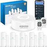 AGSHOME Alarmanlage 8-teiliges, Smart Home Alarmanlage Haus mit APP, WLAN Alarmanlage Set mit...
