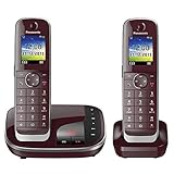 Panasonic KX-TGJ322GR Familien-Telefon mit Anrufbeantworter (schnurloses Telefon DUO, 2 Mobilteile,...