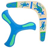 NieYat 2 Stück Bumerang Set, Boomerang,Holz Und Blauer Leucht Boomerangs Für Kinder Und...