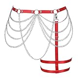 JMMHSS Frauen Plus Size Body Chain Harness Strumpfgürtel Oberschenkel Hohe Taille Aushöhlen...