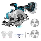 Akku-Kreissäge für Makita 18V Lithium-Akku, Bürstenlose Mini Handkreissäge mit 2 Sägeblättern,...