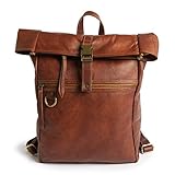 LEABAGS Leder Rucksack Damen & Herren I Laptopfach 13 Zoll I Echtleder Premium Daypack I Eleganter...