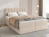 BROMARKT Boxspringbett Denver 180x200 cm - Doppelbett mit Bonell Matratze - Modern Boxspringbett -...