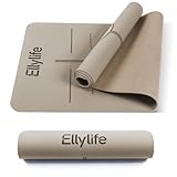 Ellylife Yogamatte aus ECO Naturkautschuk & Hautfreundliches Matt-PU, Extrem Rutschfest,...
