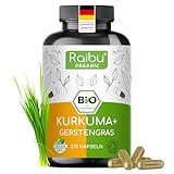 BIO Kurkuma Gerstengras Kapseln hochdosiert (270 x 700 mg) - In Deutschland produziert - Gerstengras...